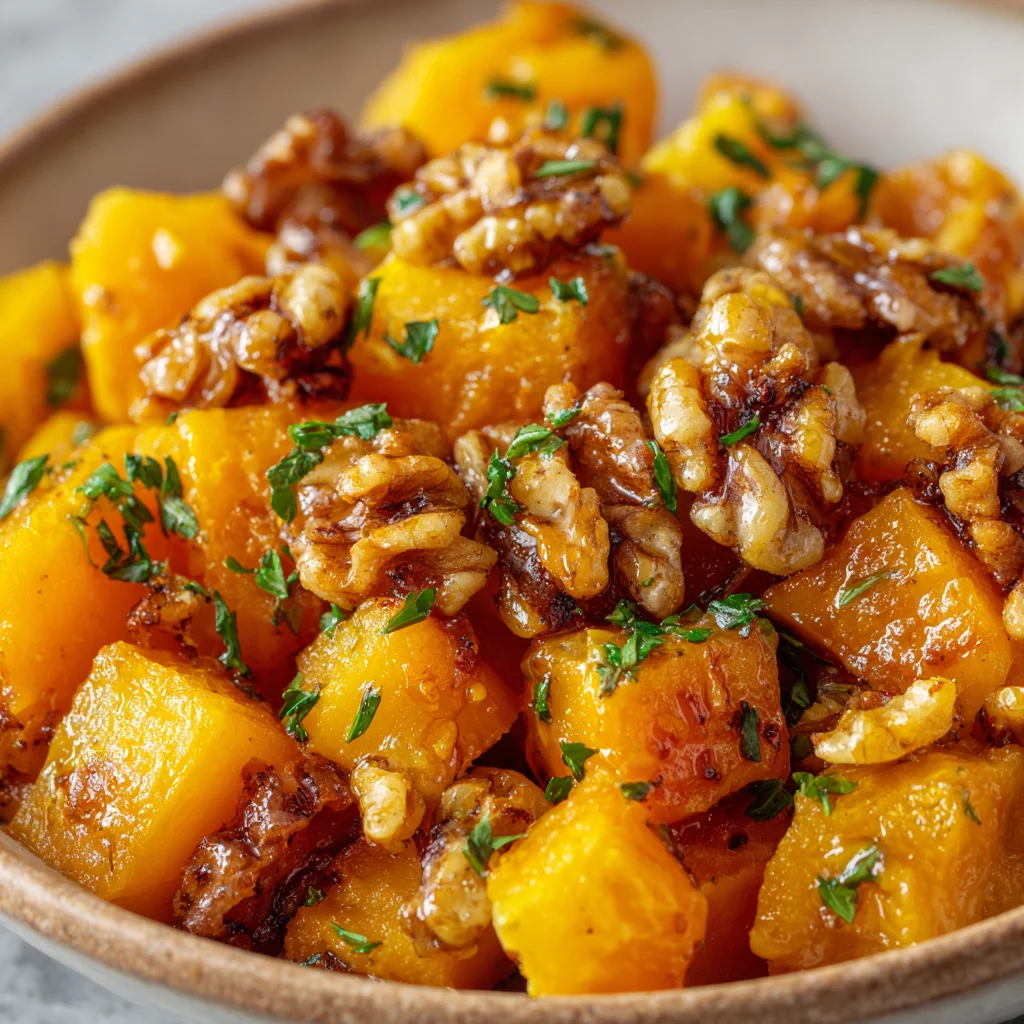 Roasted Butternut Squash with Candied Walnuts Recipe