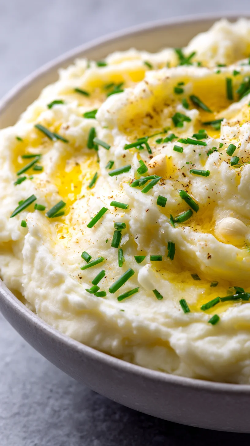 Creamy mashed potatoes with roasted garlic and mascarpone cheese.