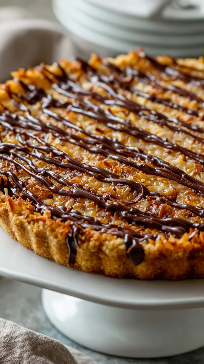 Samoas cookie pie close-up.