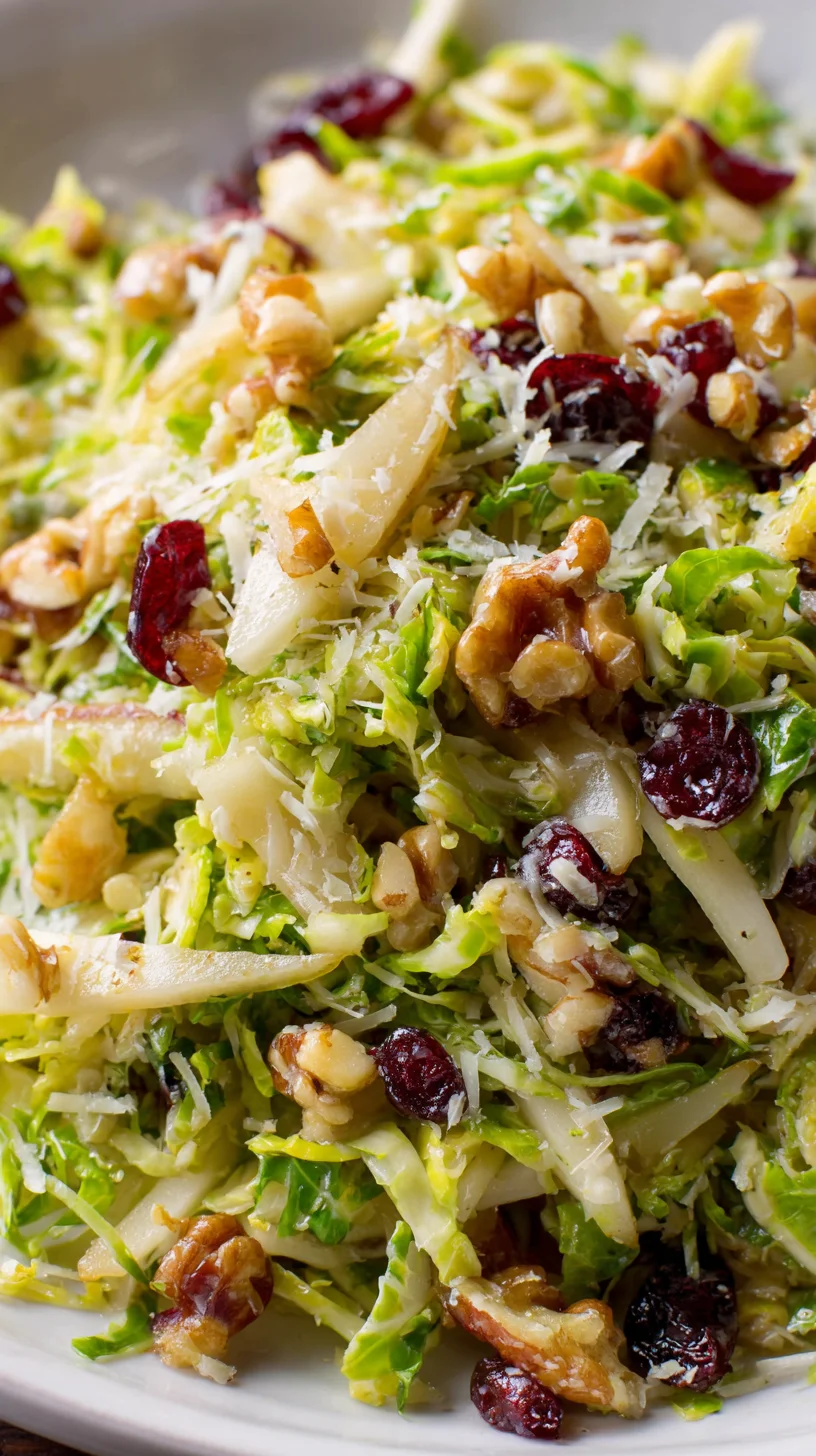 Shaved Brussels sprouts and sliced pear salad.