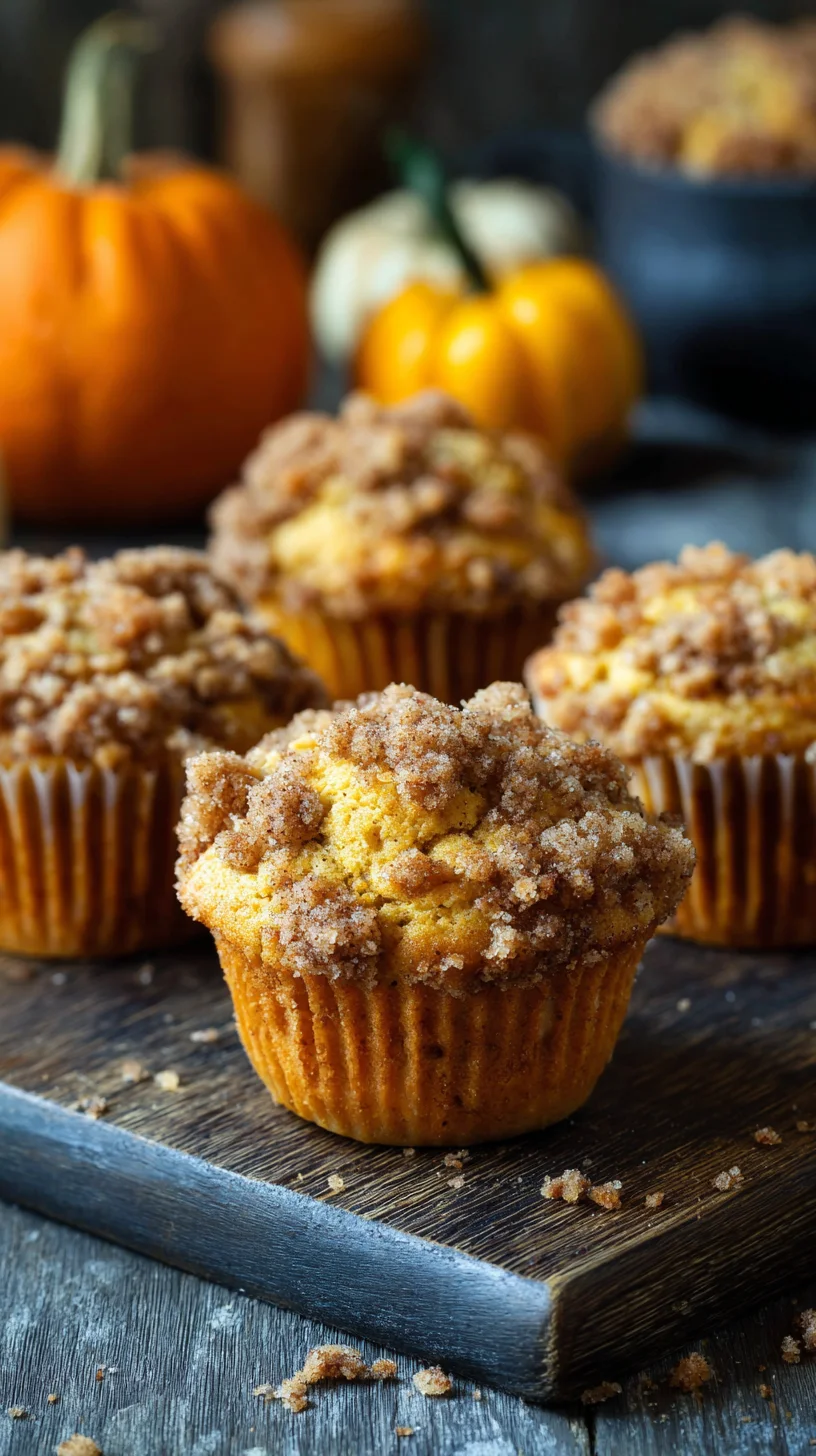 Close-up of a batch of golden brown apple pumpkin streusel muffins. Close-up of a batch of golden brown apple pumpkin streusel muffins.