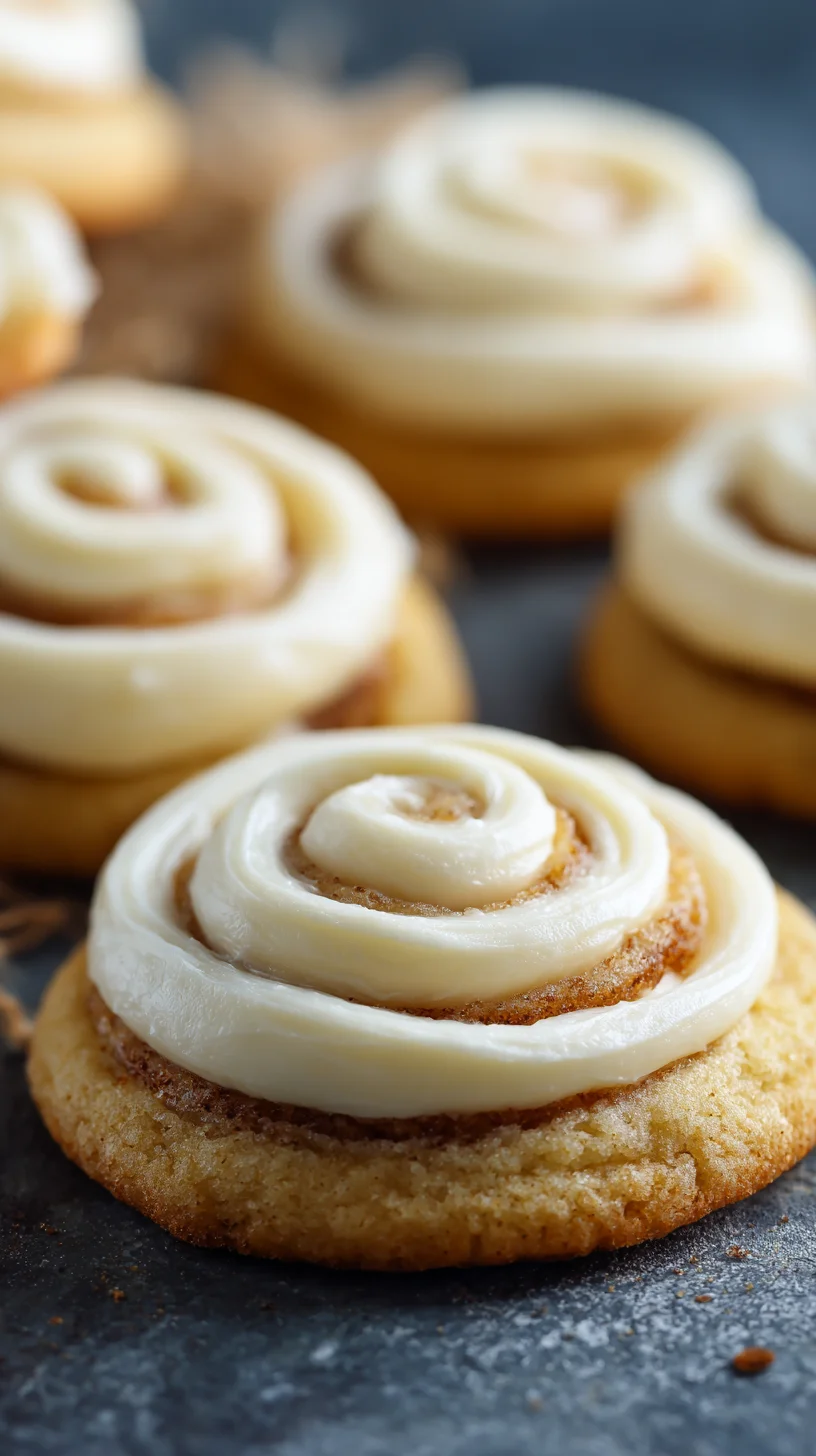 Cinnamon roll sugar cookies close-up.