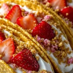 Irresistible Strawberry Crunch Cheesecake Tacos!