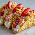 Irresistible Strawberry Crunch Cheesecake Tacos!