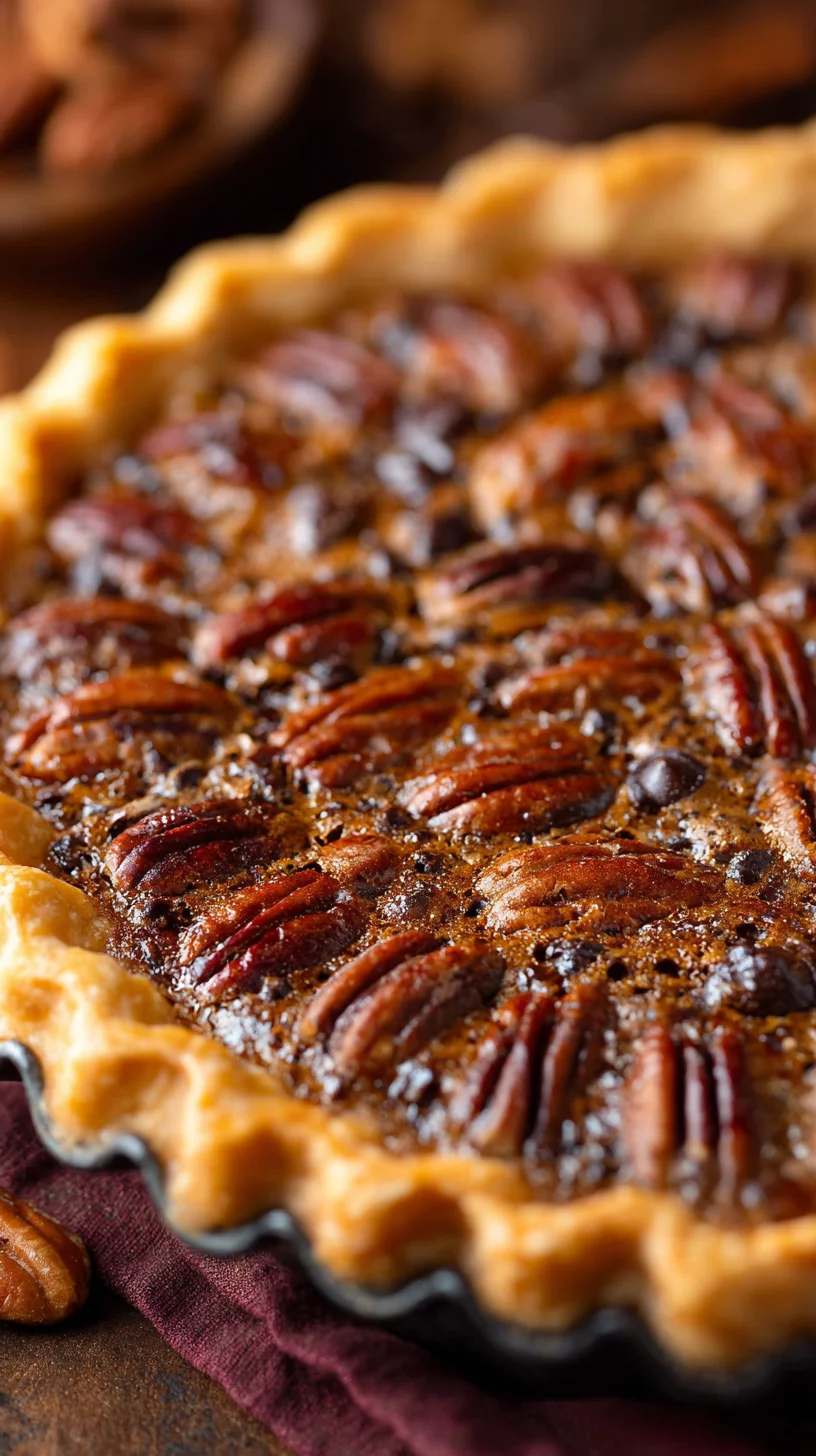 Rich, decadent chocolate pecan pie. Rich, decadent chocolate pecan pie.
