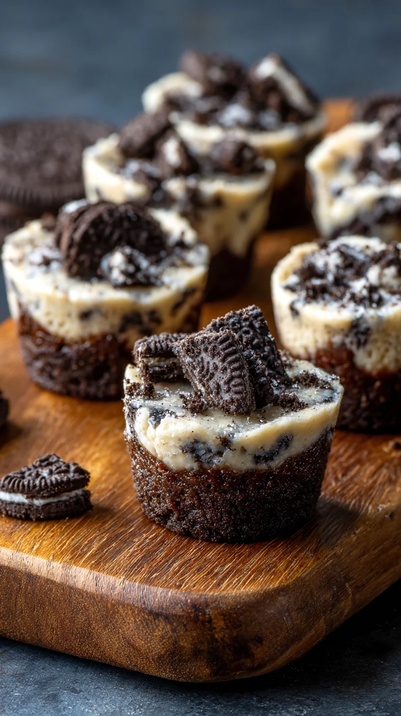 Oreo cheesecake bites, close-up.