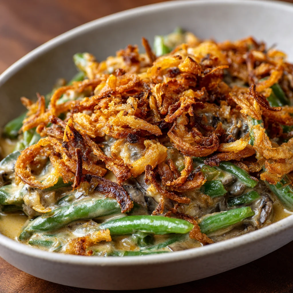 The BEST Vegan Green Bean Casserole Recipe!