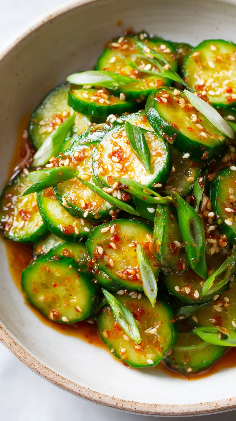 Spicy and refreshing cucumber TikTok recipe. Spicy and refreshing cucumber TikTok recipe.