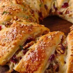 Festive Turkey Cranberry Crescent Ring
