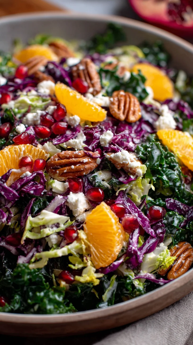 Winter salad with white balsamic dressing, close-up.