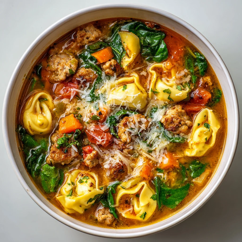 Delicious Autumn Tortellini Soup With Sausage - Quick & Easy Recipe!