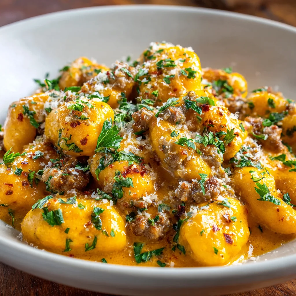 Creamy Butternut Squash Gnocchi with Sausage Recipe