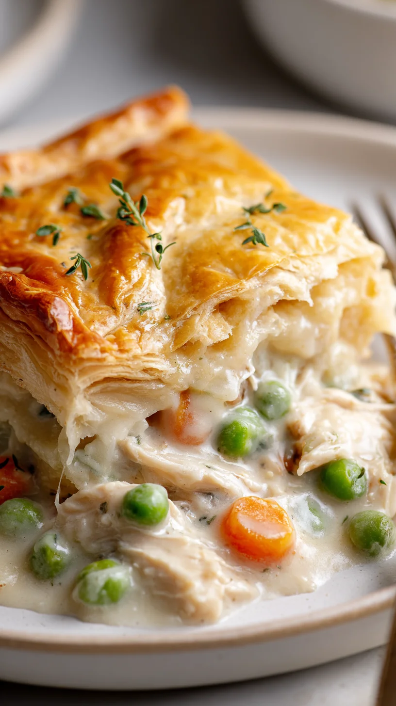 Creamy crockpot chicken pot pie filling.