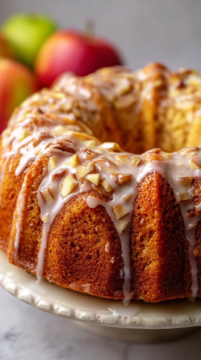 Golden brown apple cake fresh from the bundt pan. Golden brown apple cake fresh from the bundt pan.