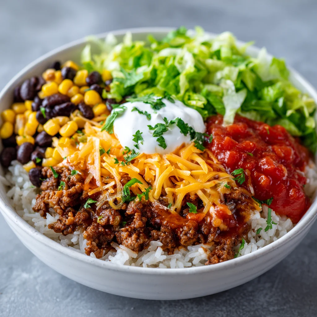 Easy Taco Rice Bowl: Quick, Customizable & Delicious!