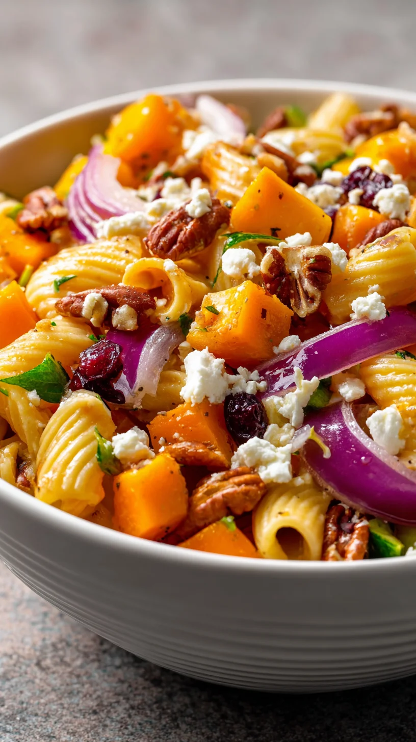 Fall harvest pasta salad with seasonal vegetables. Fall harvest pasta salad with seasonal vegetables.