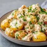 Easy Garlic Parmesan Crockpot Chicken and Potatoes