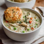 High Protein Chicken Pot Pie Soup - Easy & Delicious!