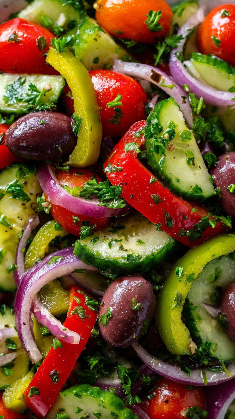 Colorful marinated vegetable salad. Colorful marinated vegetable salad.