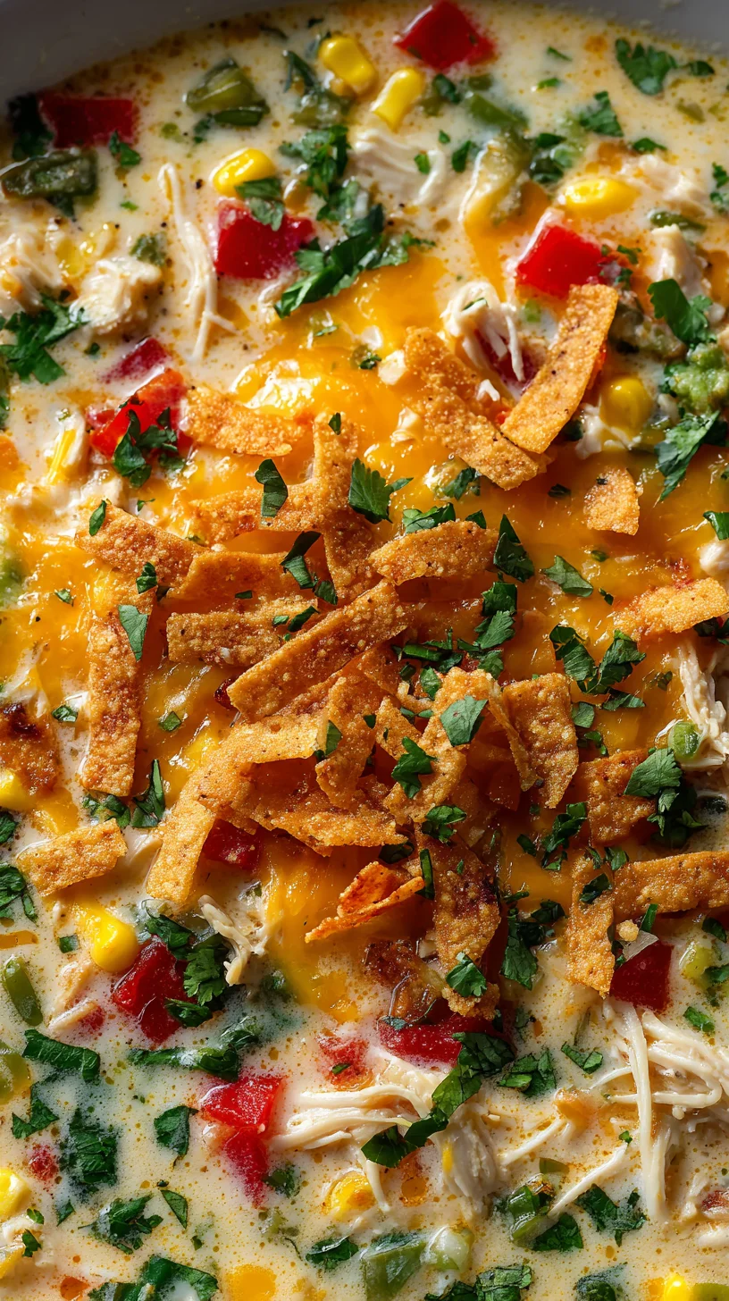 Jalapeño popper chicken soup, creamy and spicy.