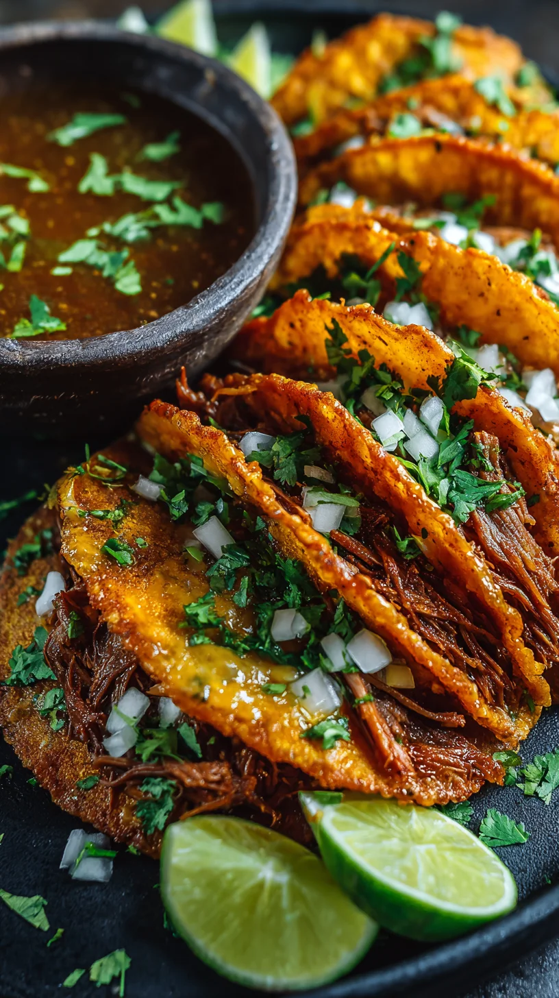 Close-up of tender, slow-cooked birria meat.