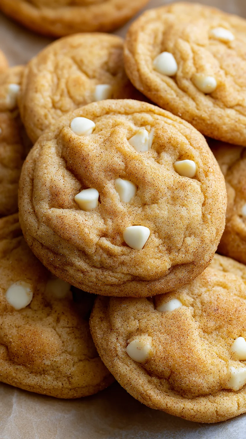 Close-up of a soft, crinkled pumpkin snickerdoodle.