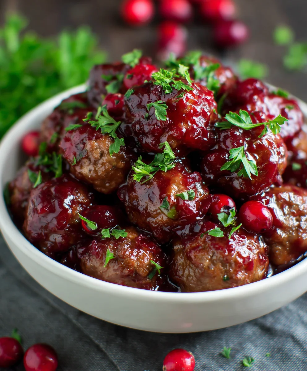 Best Christmas Cranberry Meatballs Recipe - Easy Holiday Appetizer