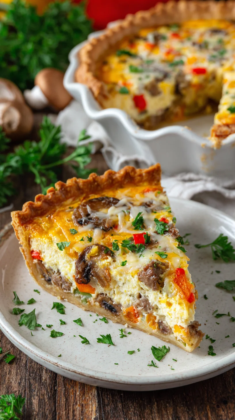 Golden brown quiche, freshly baked.