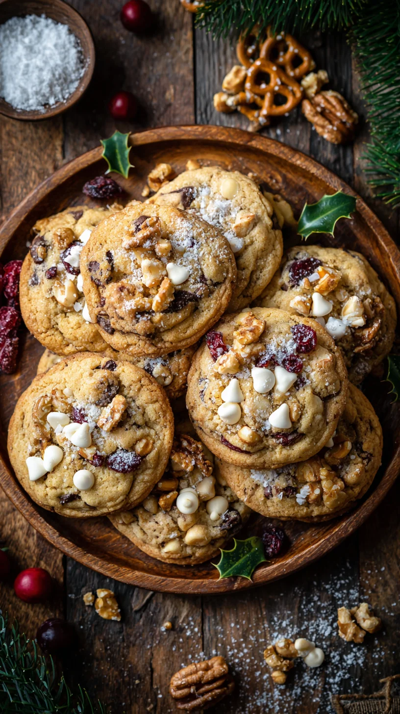 Close-up of a Christmas cookie with many mix-ins. Close-up of a Christmas cookie with many mix-ins.