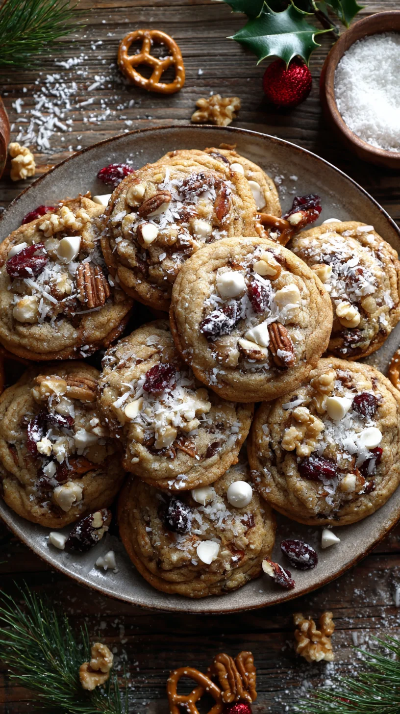 Plate of festive sweet and salty Christmas cookies. Plate of festive sweet and salty Christmas cookies.