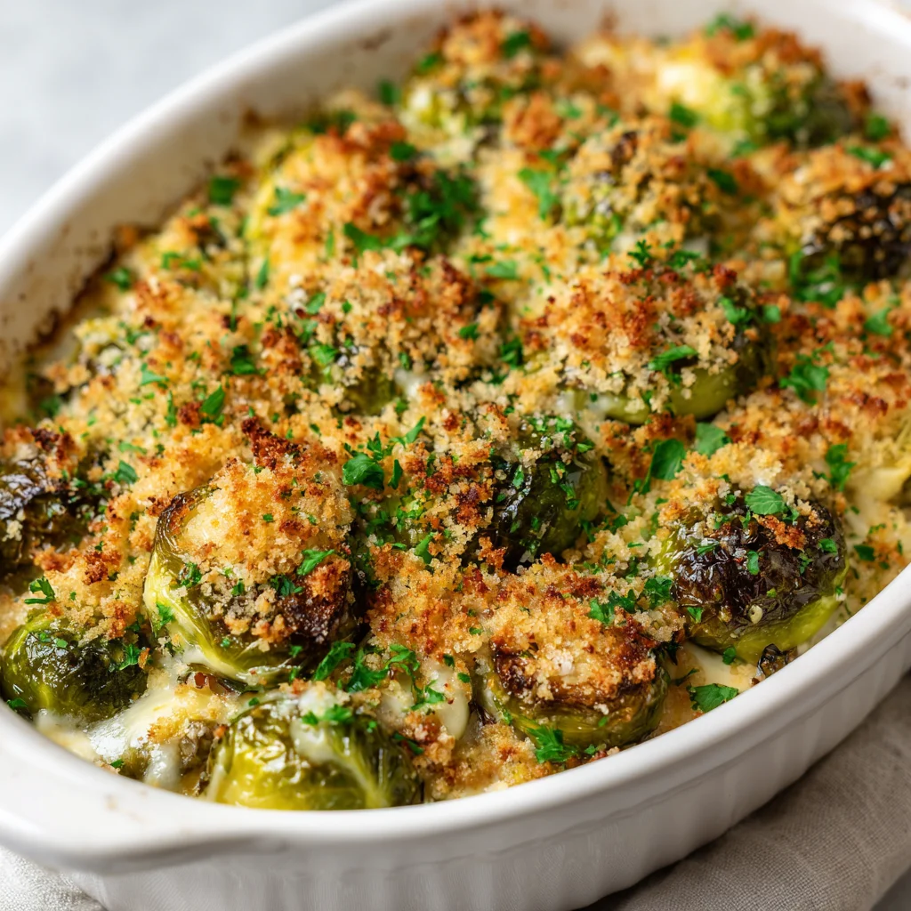 The BEST Cheesy Brussels Sprouts Gratin That Converts Every Skeptic | Easy Holiday Side Dish