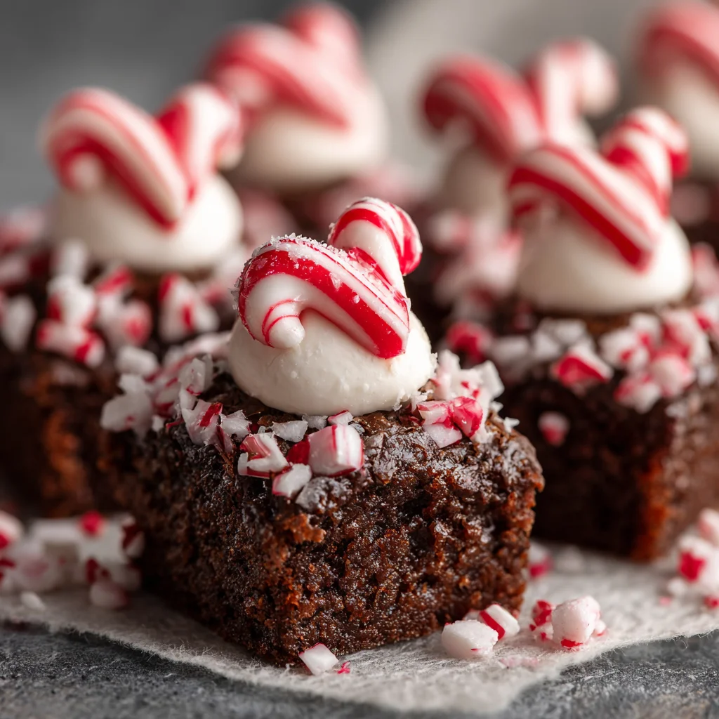 Festive Candy Cane Kiss Brownie Bites Recipe