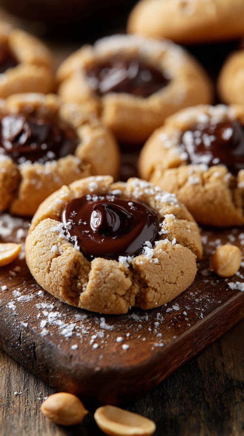 Chocolate peanut butter thumbprint cookies