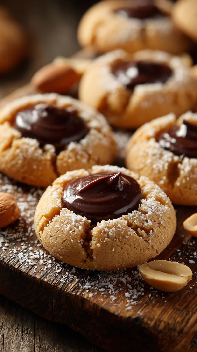 Peanut butter cookies with chocolate centers