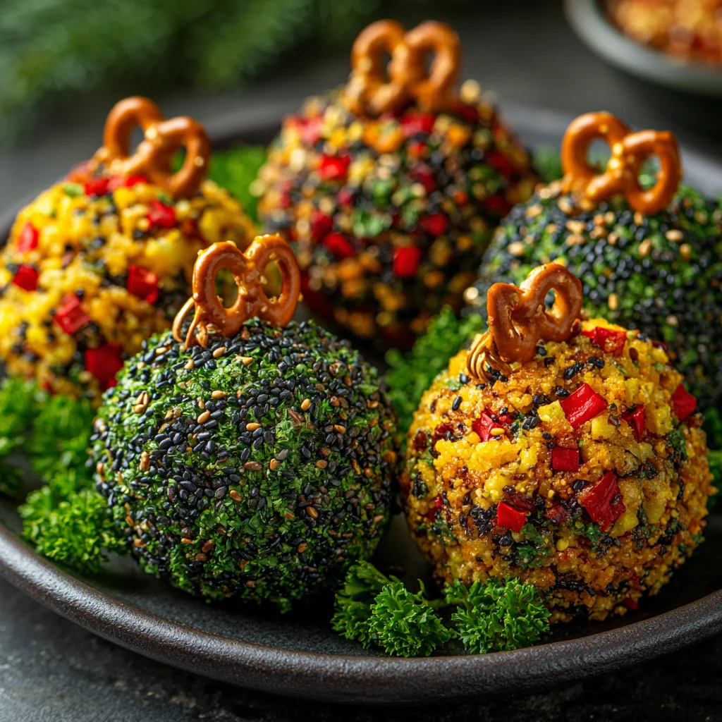 Christmas Ornament Cheese Balls Recipe (Easy Holiday Appetizer)