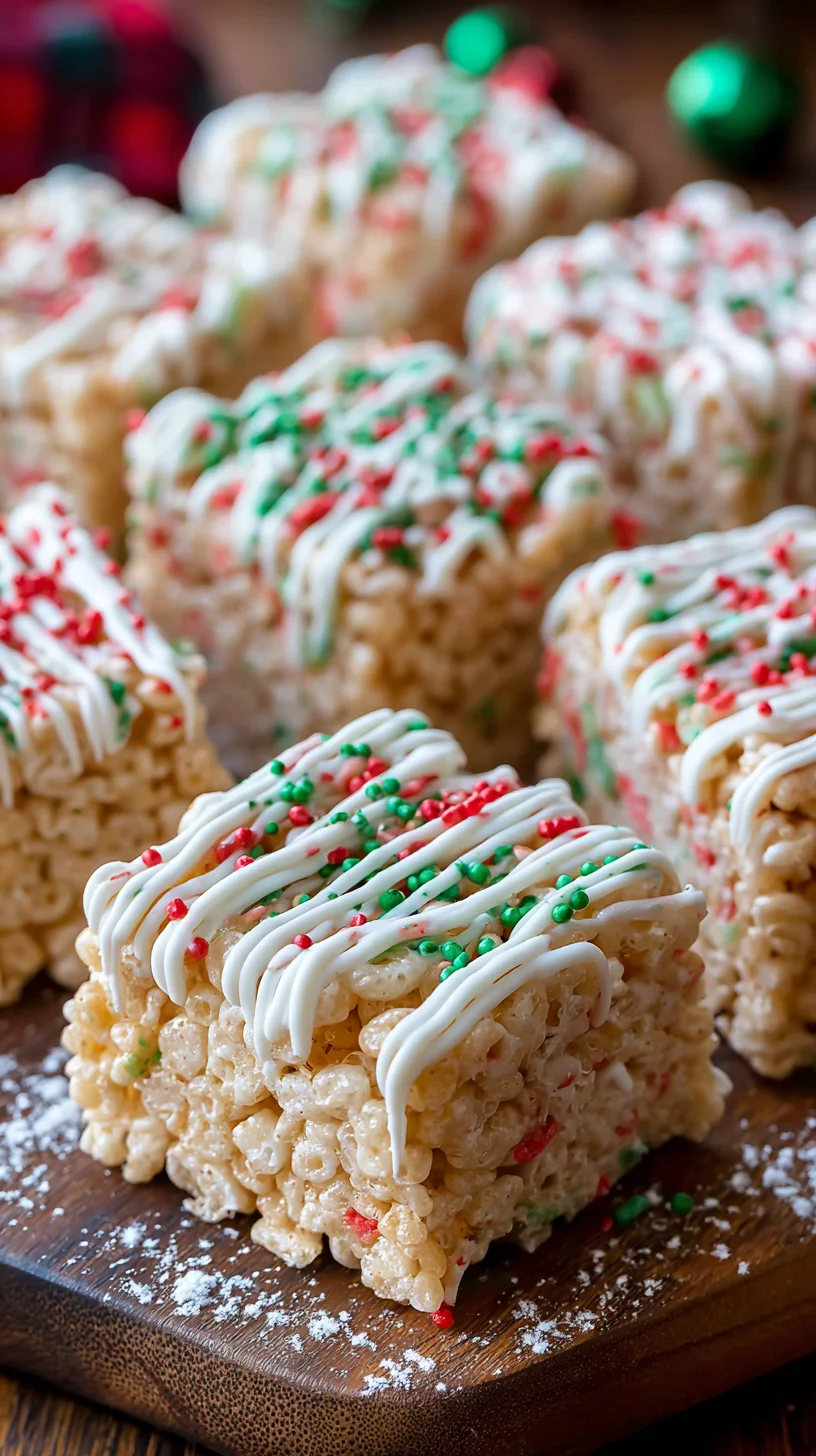Festive rice crispy treats with sprinkles Festive rice crispy treats with sprinkles