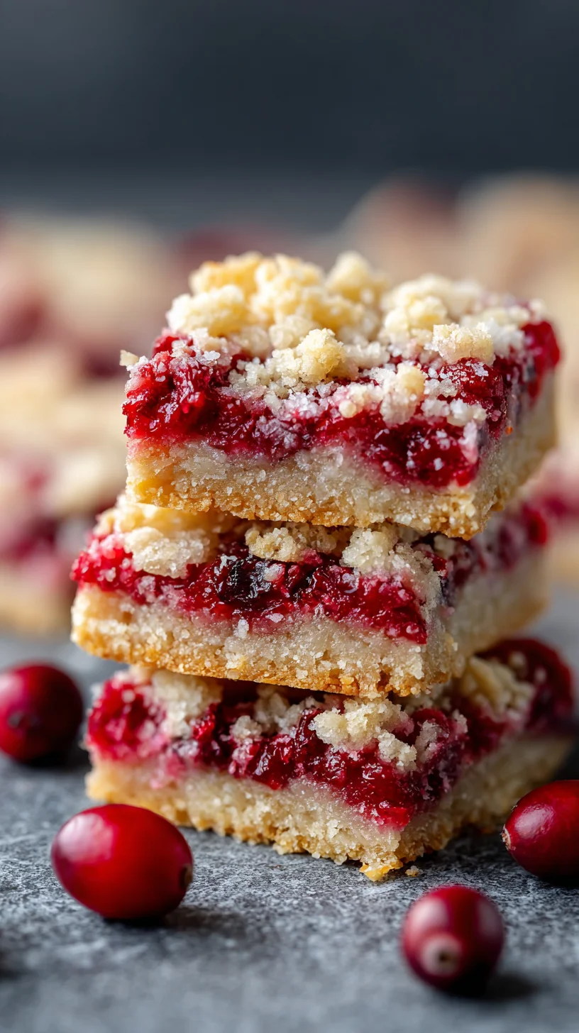 Golden cranberry crumble bars. Golden cranberry crumble bars.