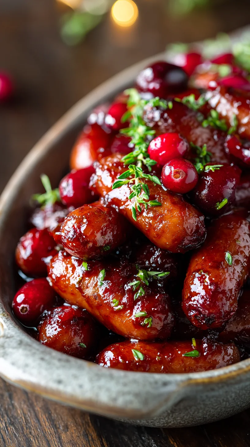 Cranberry Little Smokies with hot honey.