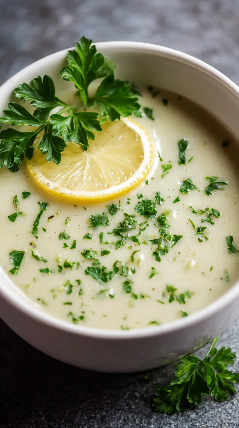 Creamy artichoke soup with lemon and Tuscan herbs.