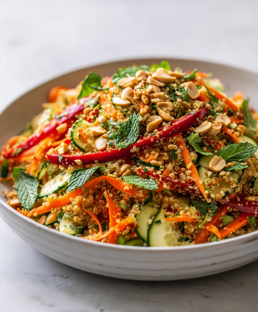 Crunchy Thai Quinoa Salad with Peanut Dressing | Healthy & Flavorful Meal Prep