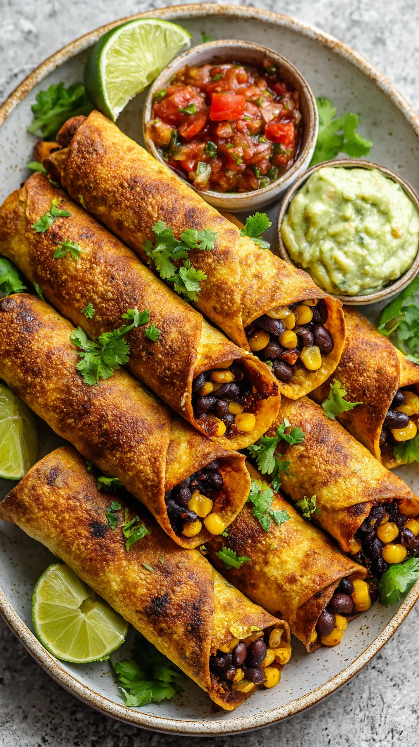 Easy vegan taquitos recipe.