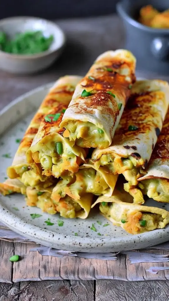 Vegan taquitos made in 10 minutes.