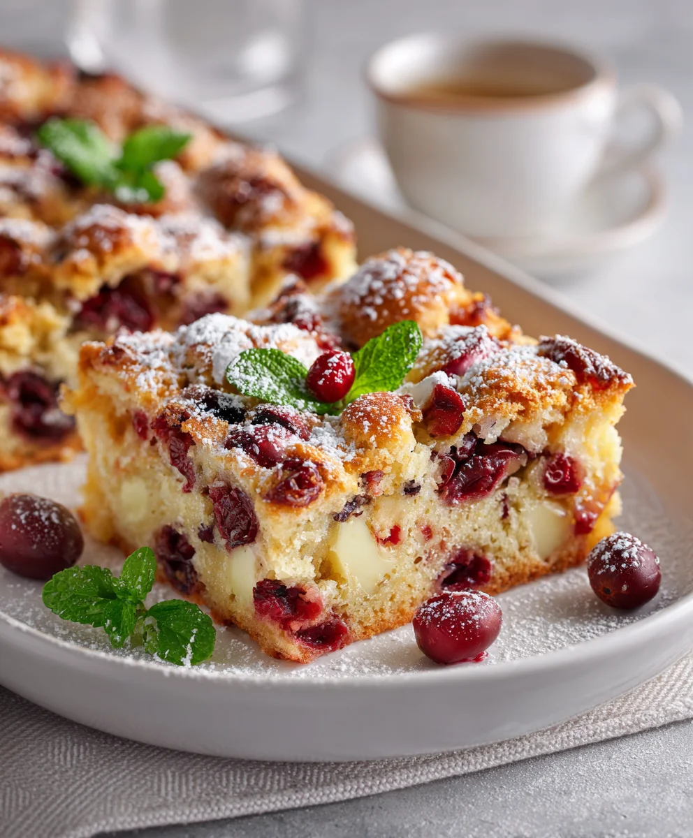 Easy Christmas Cherry White Chocolate Traybake Recipe | Festive Holiday Bars