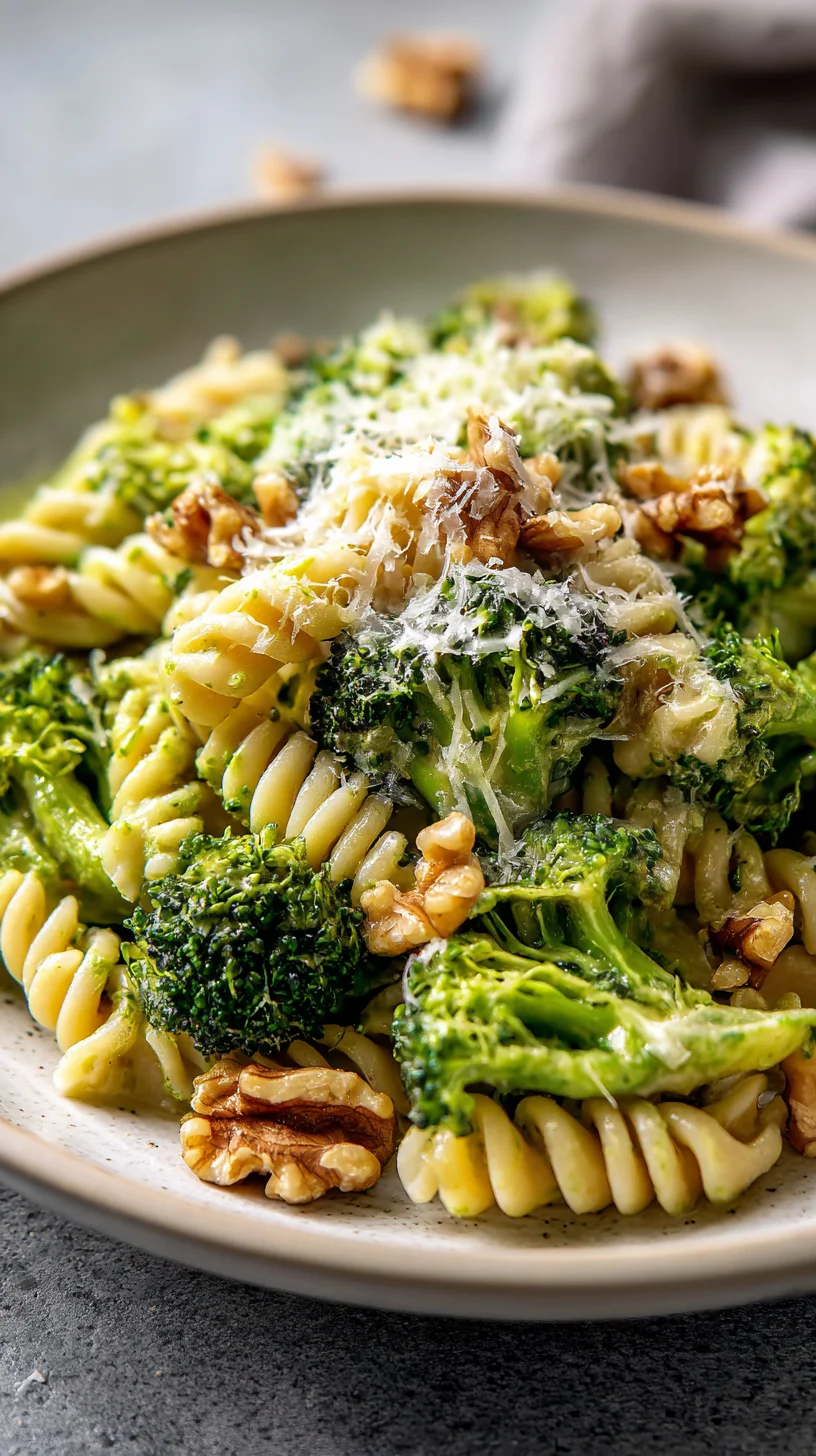 Bowl of easy broccoli pasta.