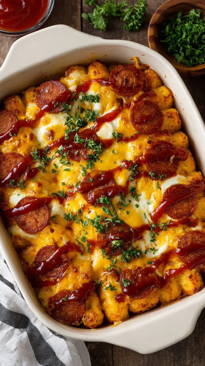 Baked Korean corn dog casserole.