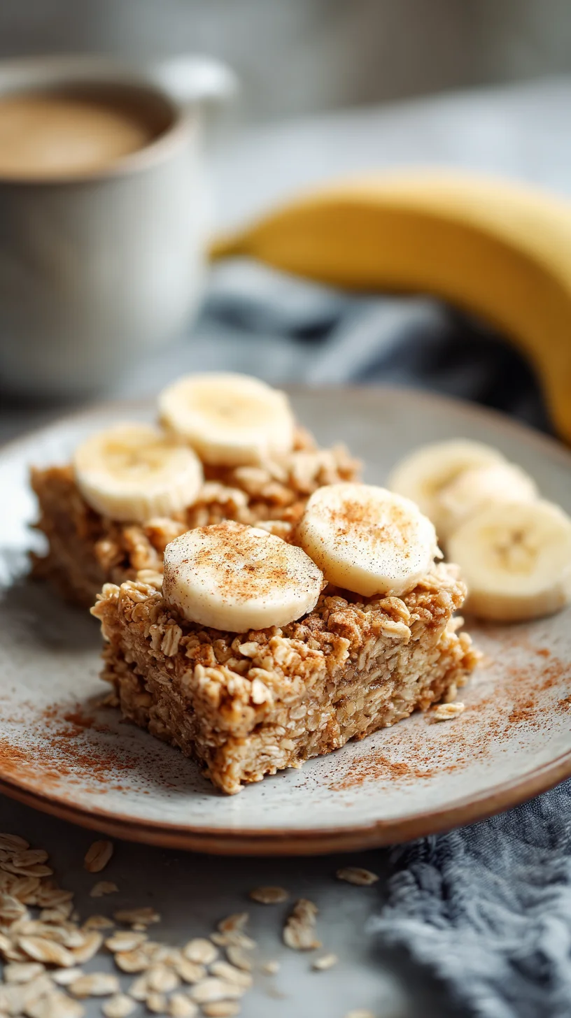 Healthy banana oatmeal snack bars