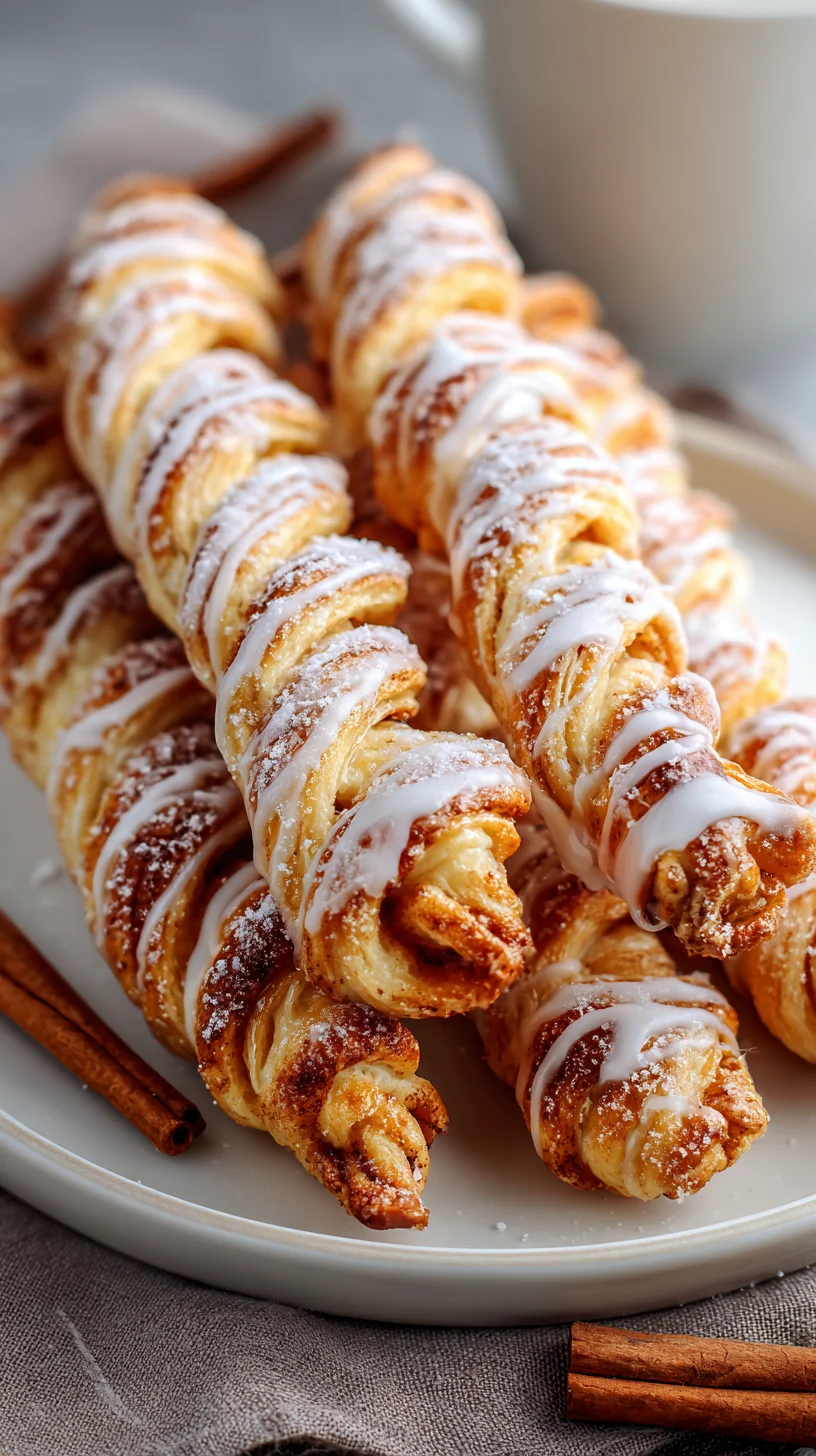 Flaky sweet cinnamon twisted pastries.
