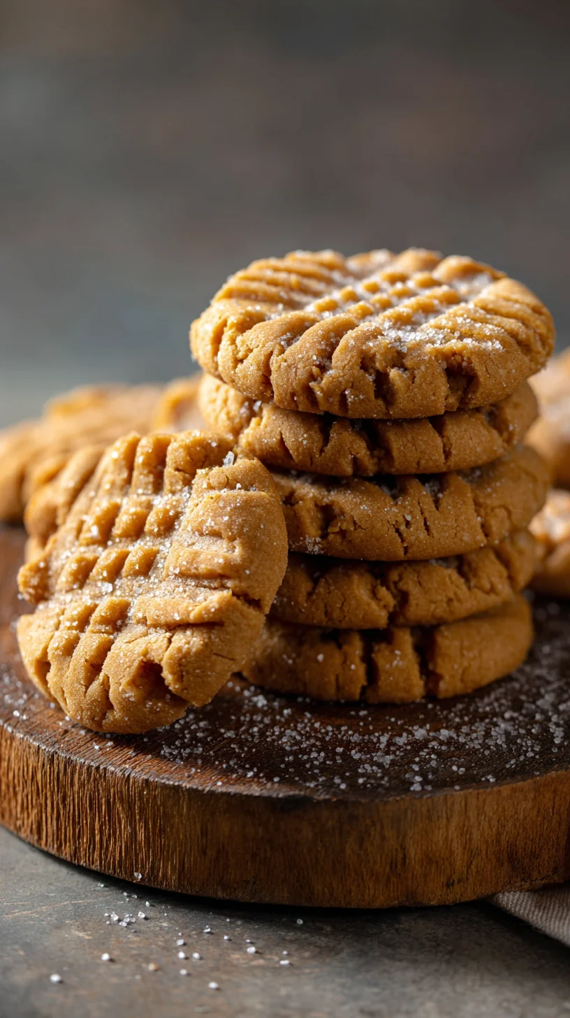 Plate of golden flourless peanut butter cookies