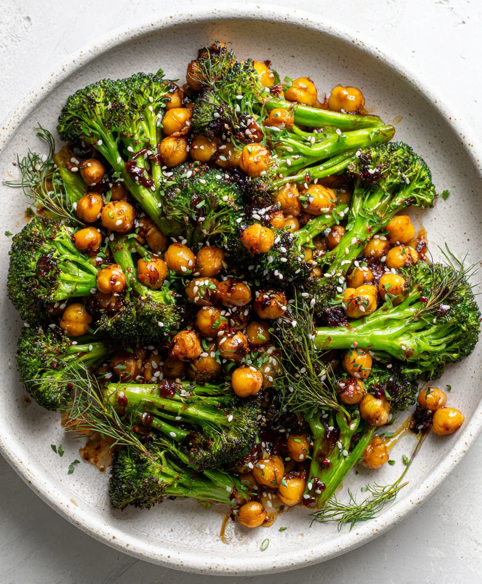 Quick Garlic Broccoli Stir Fry with Chickpeas | Healthy 15-Min Meal