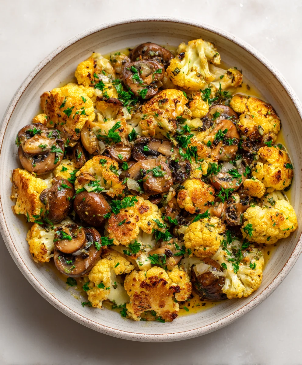 Garlic Cauliflower Mushroom Skillet